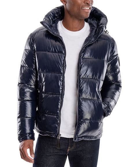 michael kors men's black puffer jacket|michael kors men's suit jacket.